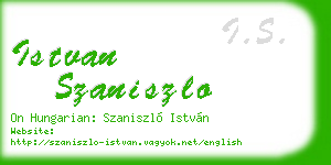 istvan szaniszlo business card